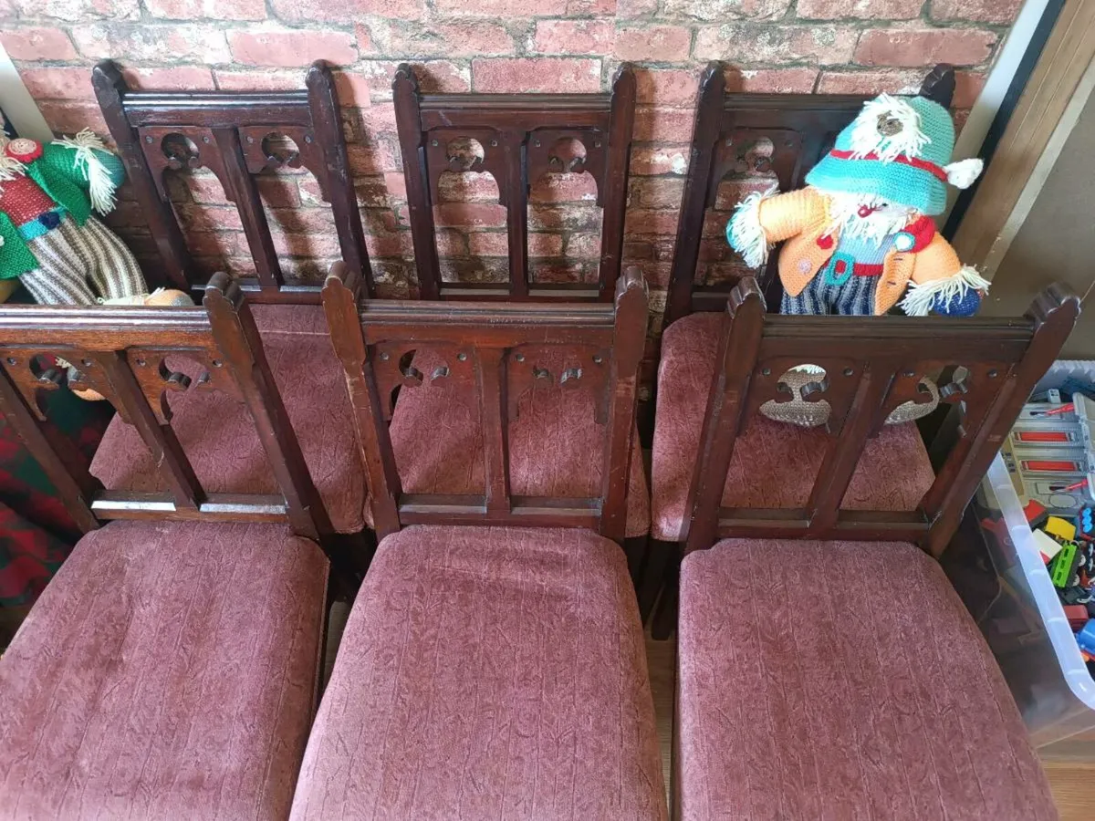 Antique Church Chairs - Image 3