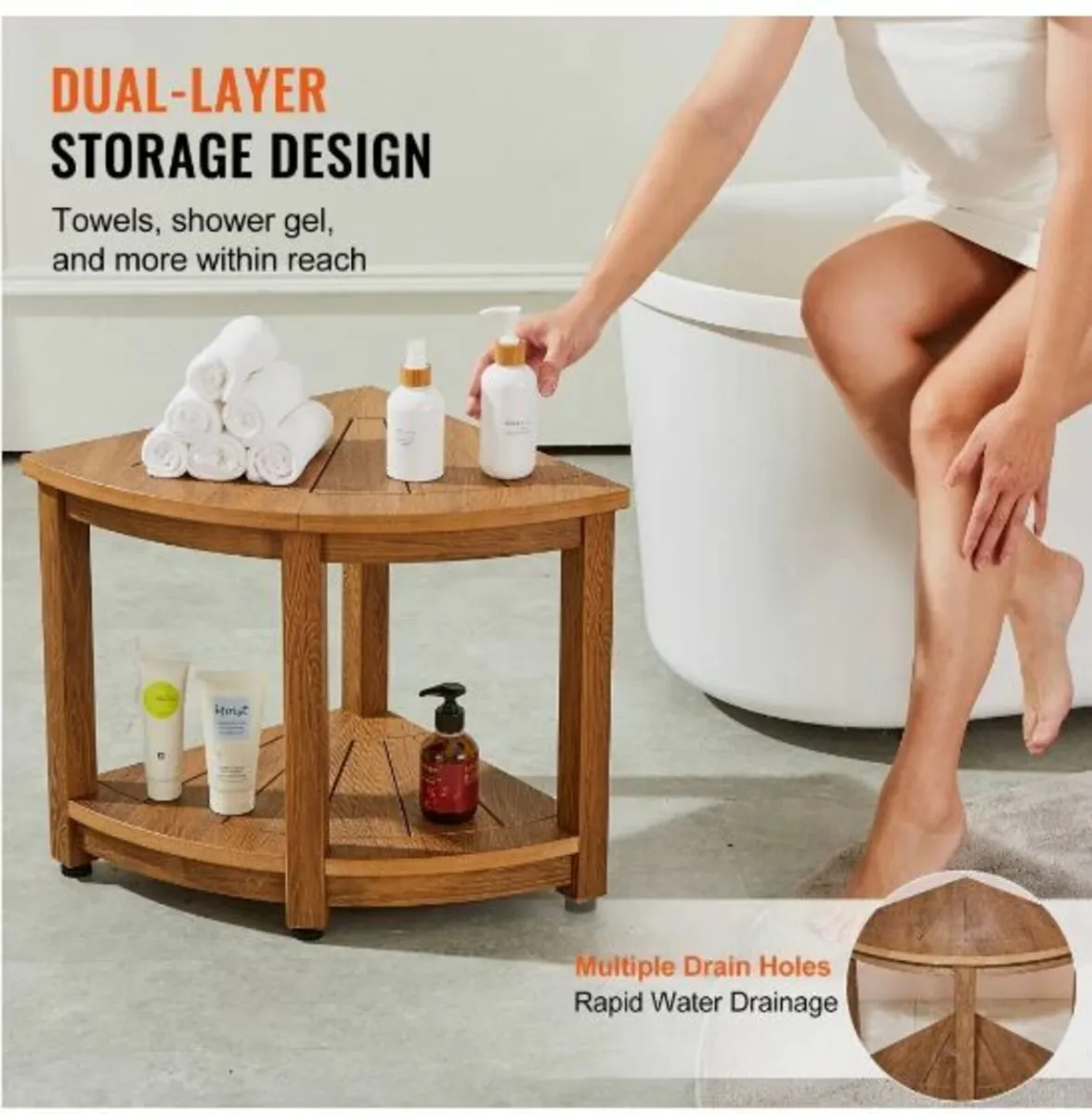 Corner Shower Bench, 18.5" Height - Image 4