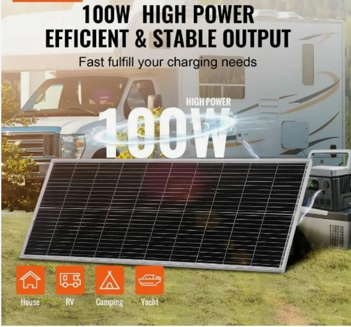100W Monocrystalline Solar Panel Kit 12V Solar - Image 2