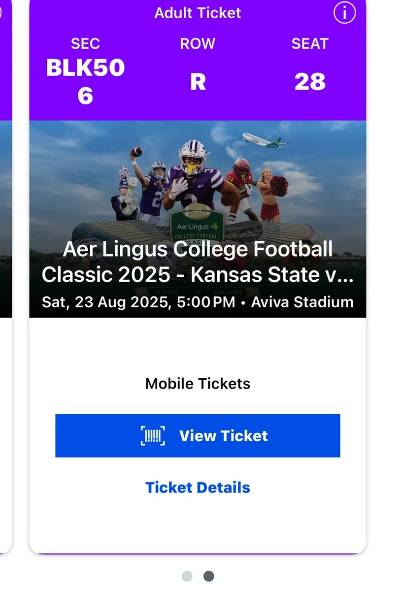 American football tickets Kansas v Iowa - Image 1