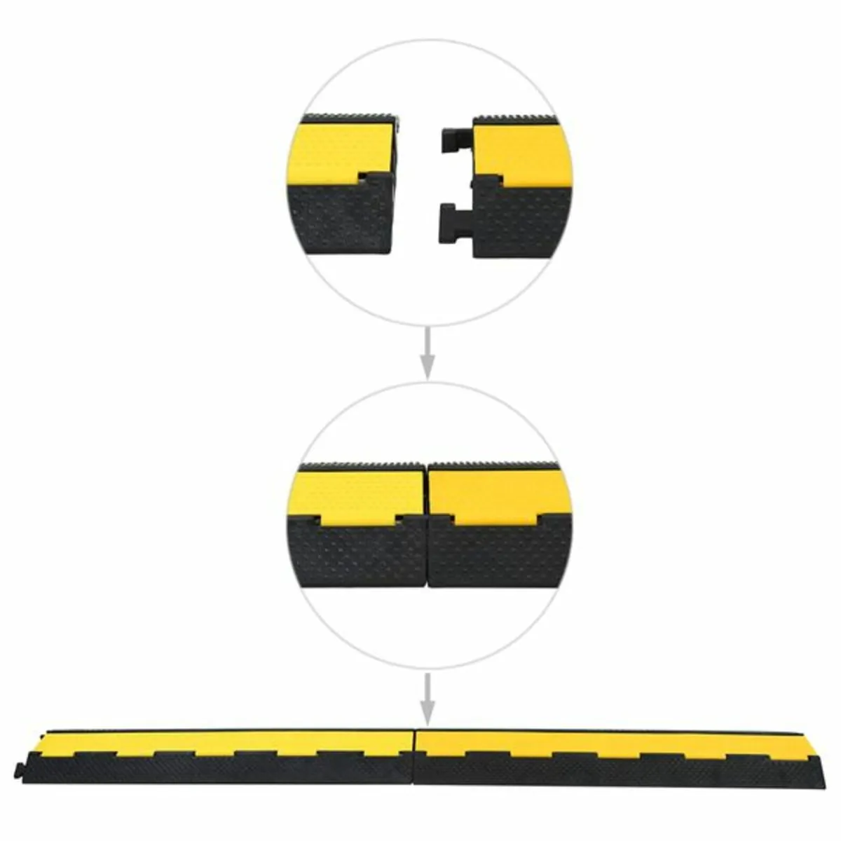 Cable Protector Ramps 2 pcs 2 Channels Rubber 101. - Image 2