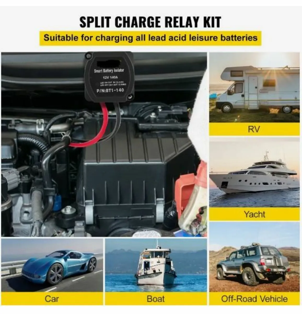 Split Charge Relay Kit, 6mtr 12V - Image 3