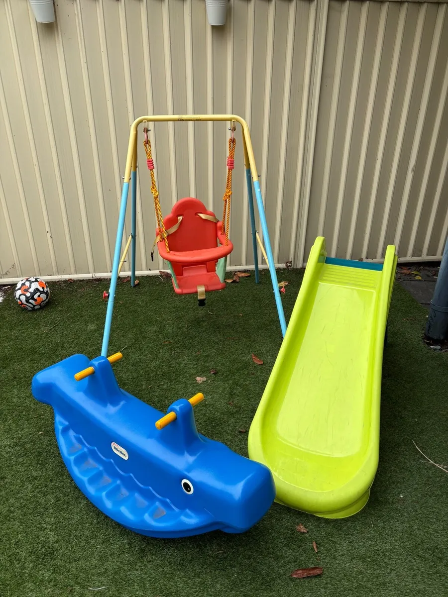 Kids swing, slide and little tikes whale seesaw - Image 2