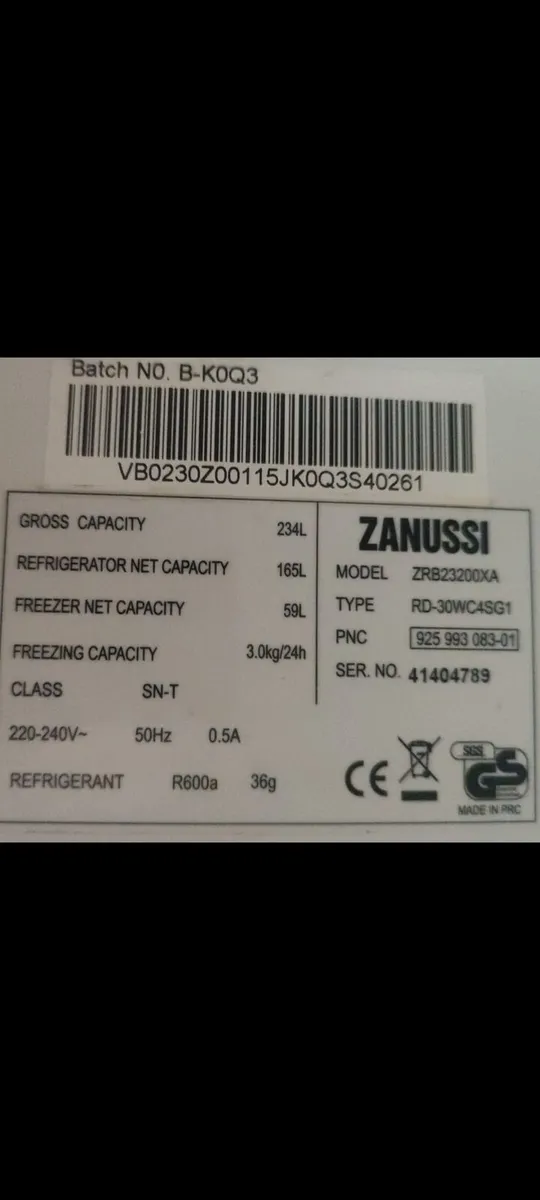 Zanussi fridge - Image 4