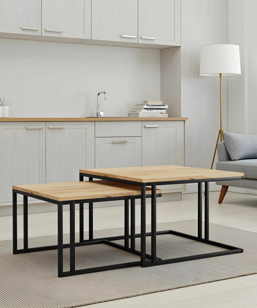 Modern Industrial Coffee Table Set – Scandinavian - Image 3