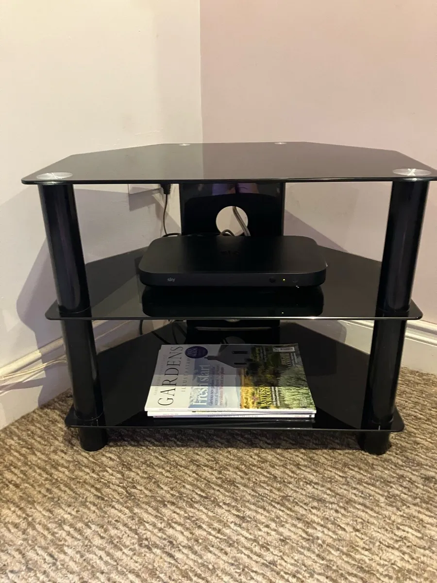 Black TV stand corner unit - Image 1