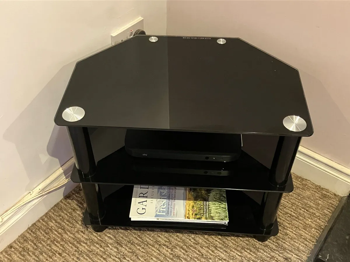 Black TV stand corner unit - Image 2