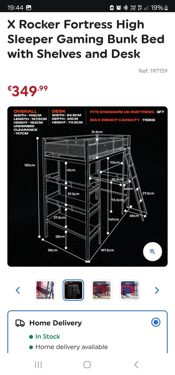 X Rocker Fortress Gaming Bunk Bed - Image 3