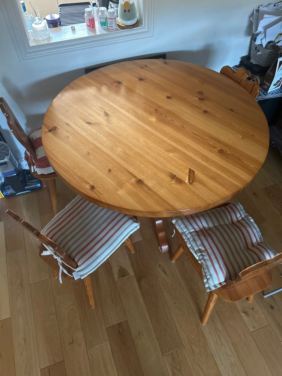 Wooden Table & (4) Chairs - Image 1