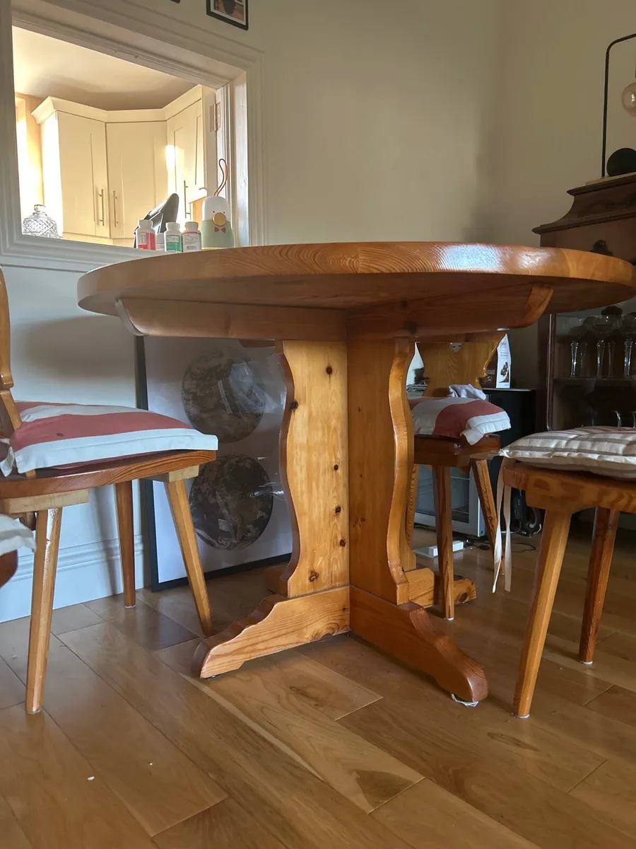 Wooden Table & (4) Chairs - Image 2