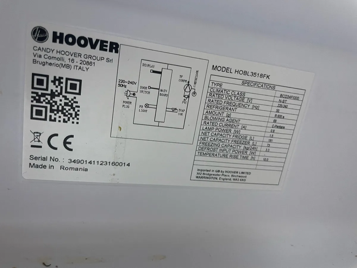 Built in Fridge Freezer (only two years old) - Image 1