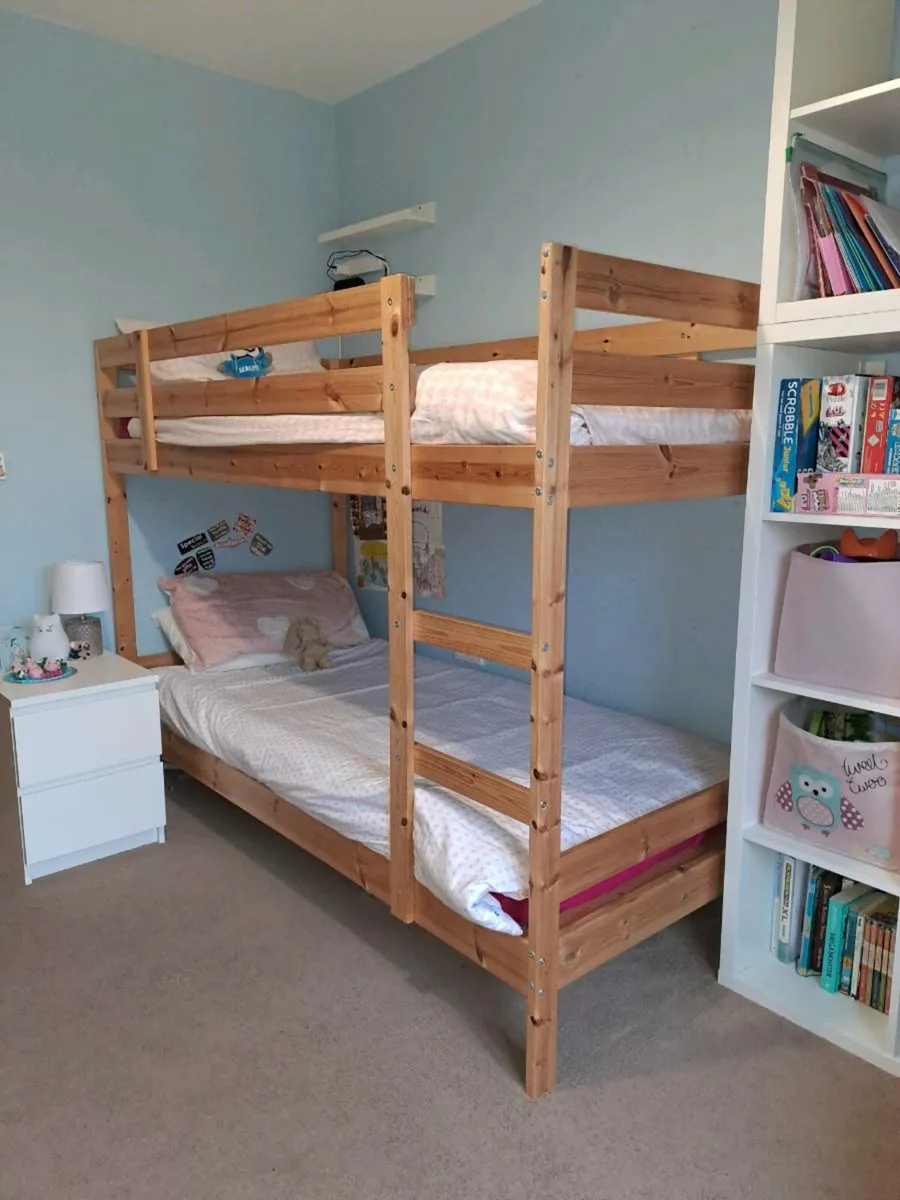 Pine Bunk bed + 2 mattresses - Image 1