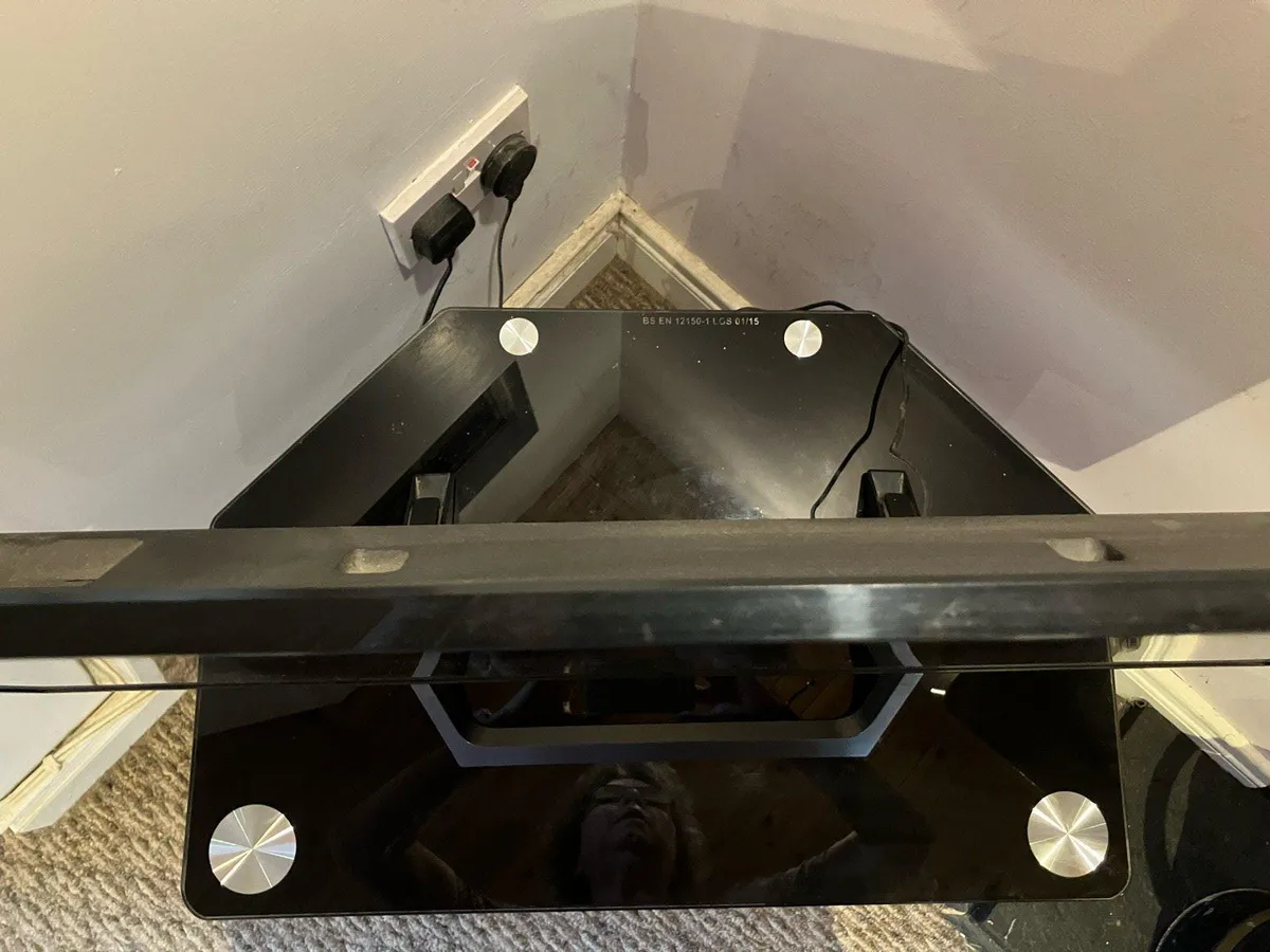 Black TV stand corner unit - Image 3