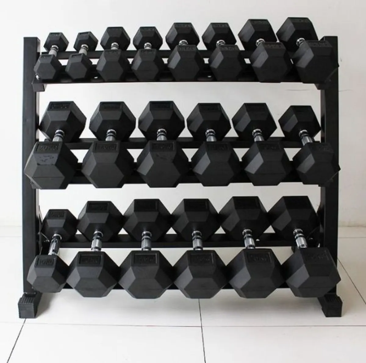 Dumbbells 22.5kg- 40kg (2.5kg increments)8 pairs of Hex Dumbbells (new) - Image 1