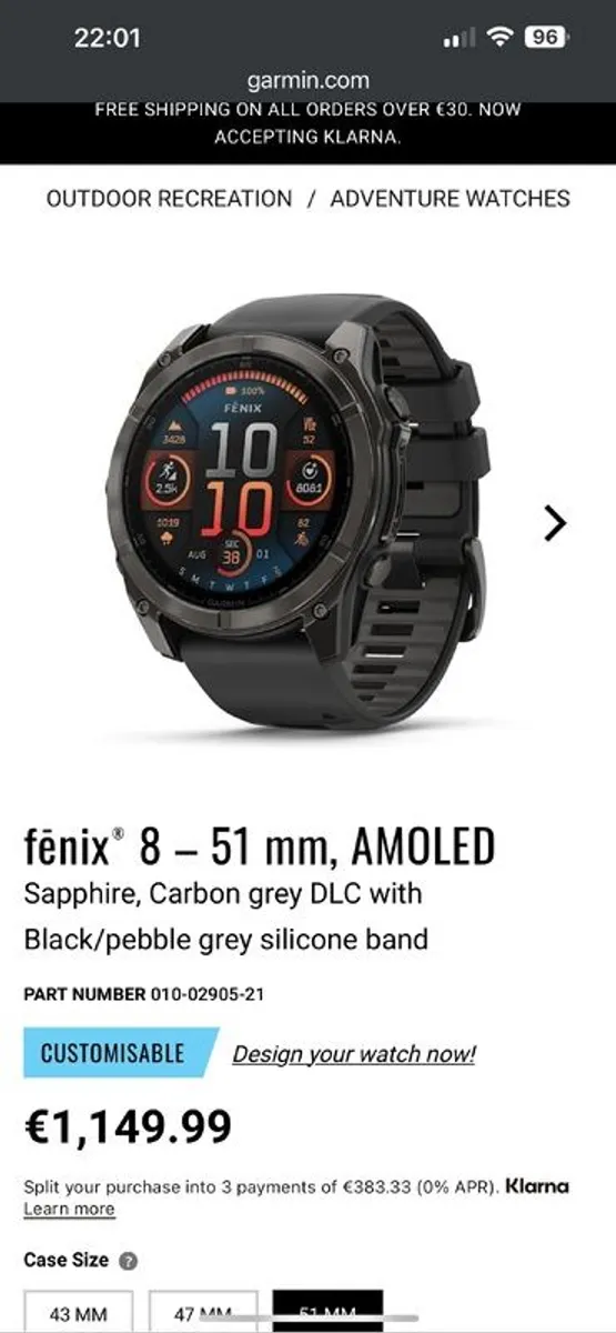 Garmin Fenix 8 / 51mm / Sapphire and Titanium