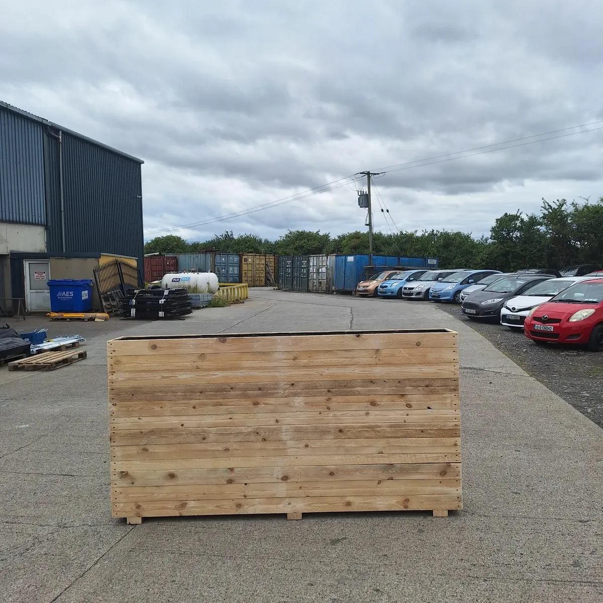 Tall Outdoor Wooden Planter - Image 2