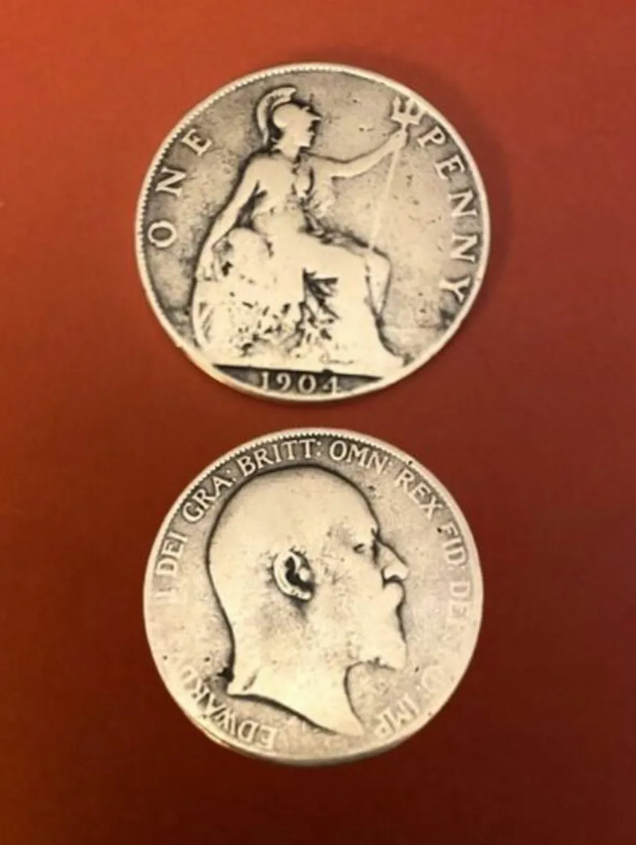 Edward VII, Penny 1904, Free Post - Image 3
