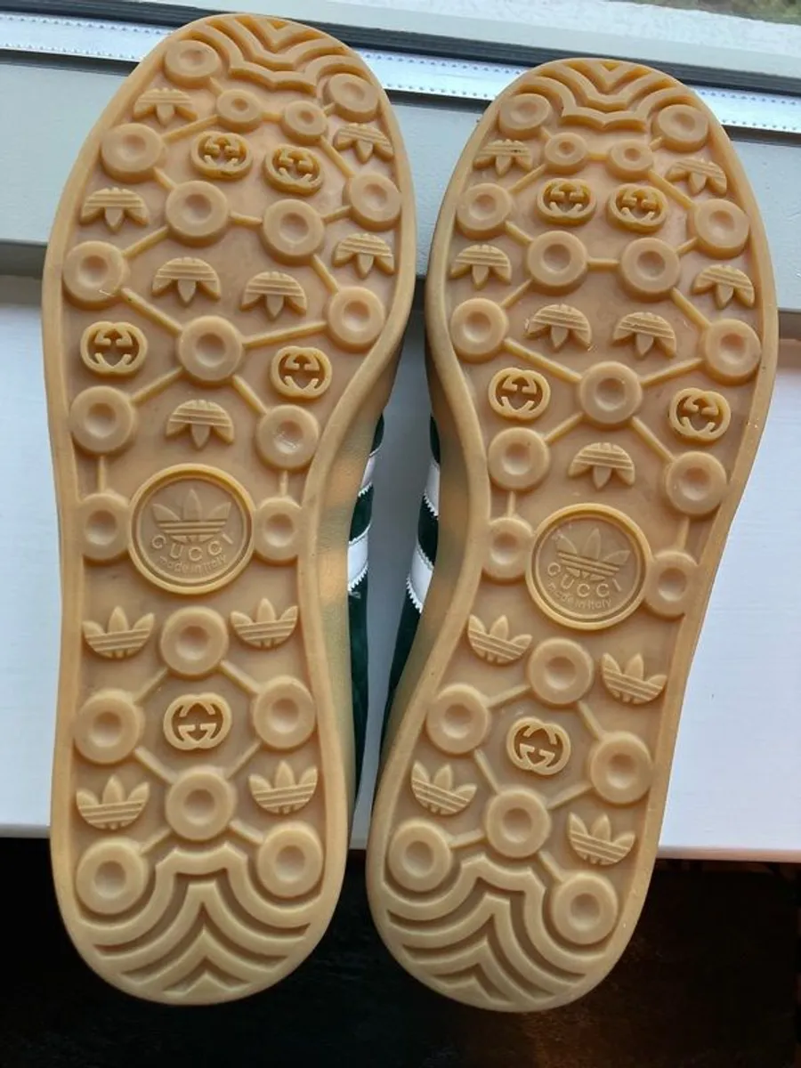 Adidas Gazelle Gucci collab green white and gum UK 9.5 - Image 4