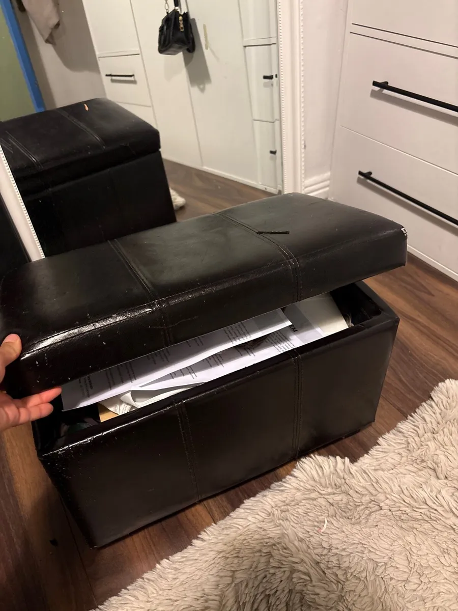 Black storage stool - Image 2