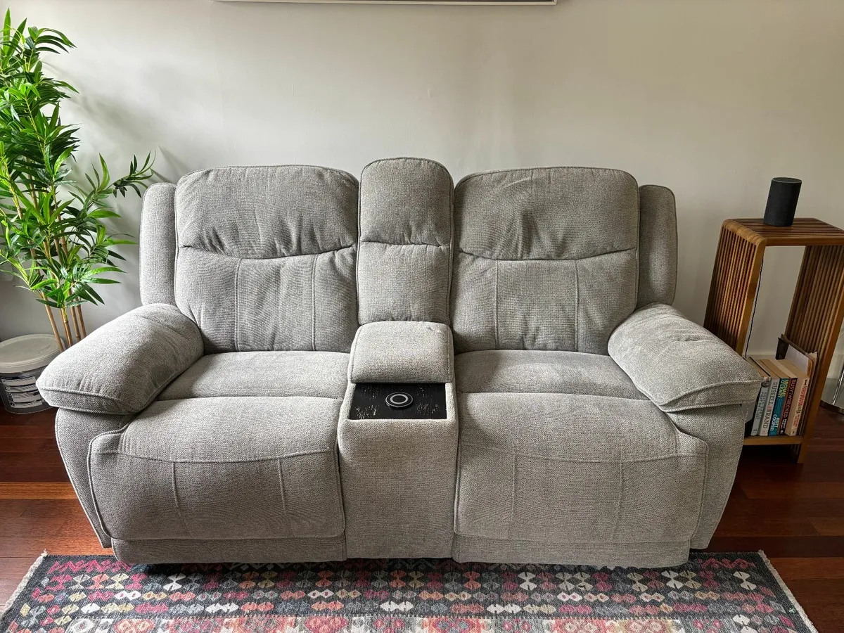 2 Seater Recliner Sofa, with charging dock. - Image 3