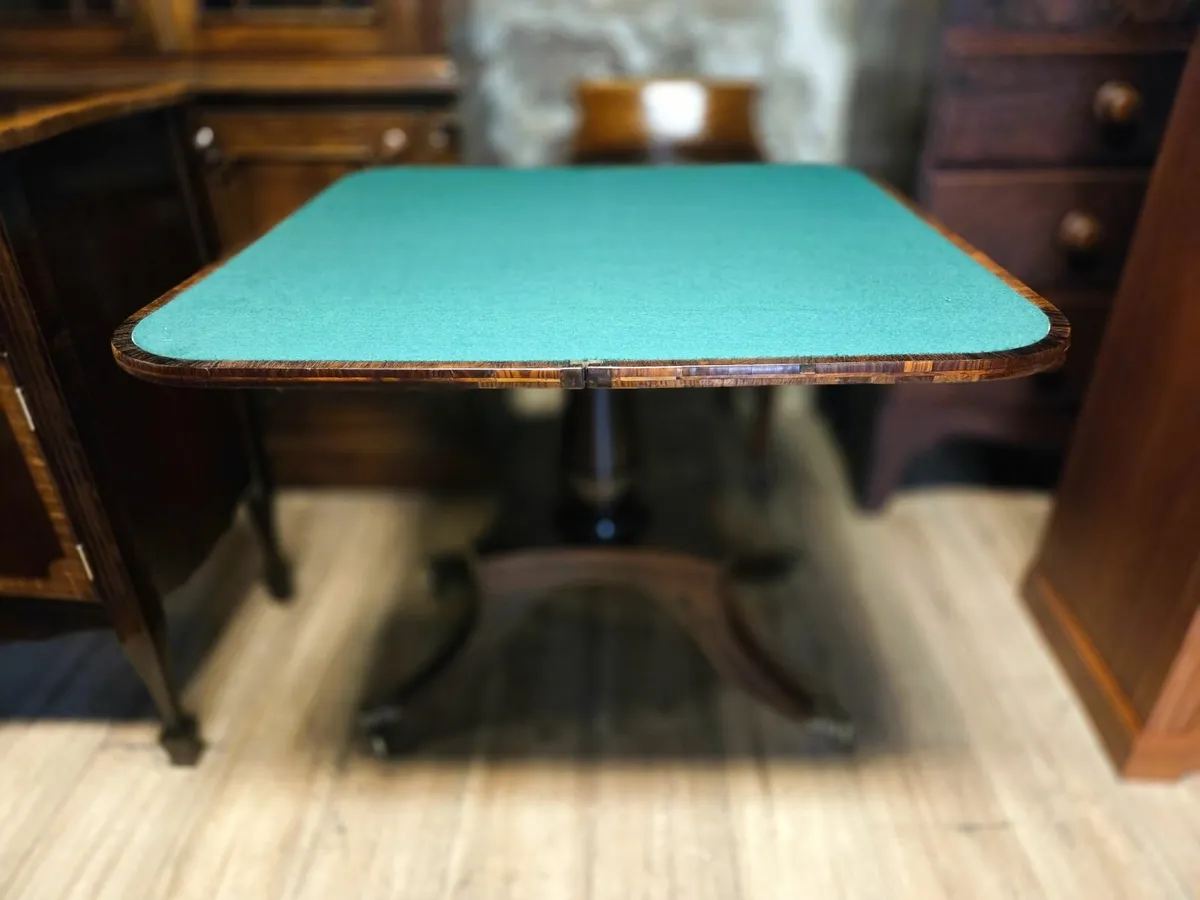 Regency Rosewood Fold Over Card Table- Circa 1820 - Image 4