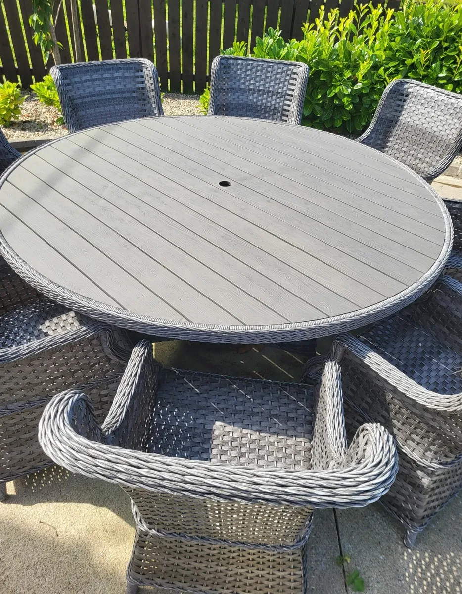 8 Seater Grey Rattan Garden Furniture for sale - Image 2