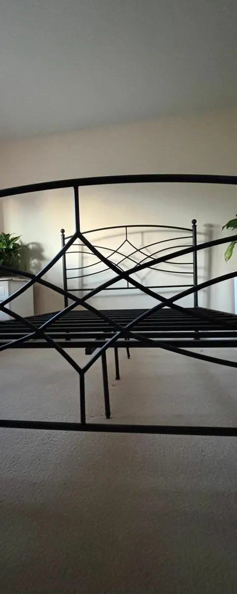 Double bed frame - metal black - Image 2