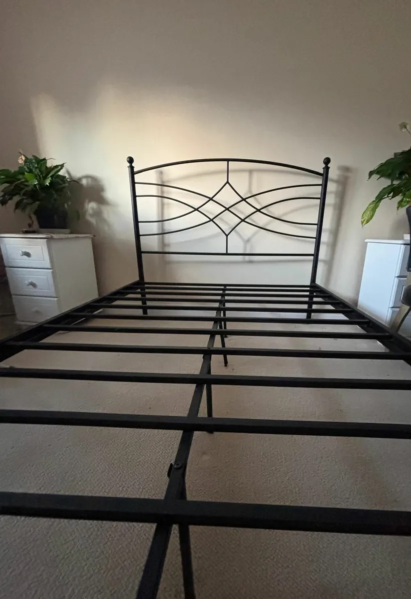 Double bed frame - metal black - Image 3