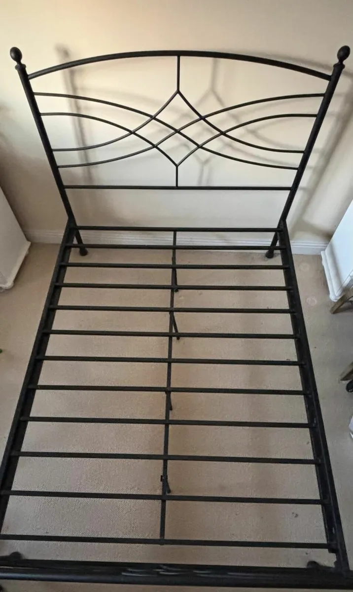 Double bed frame - metal black - Image 1