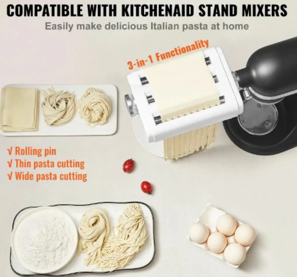 Pasta Attachment for KitchenAid Stand Mixer,3-IN-1 - Image 2