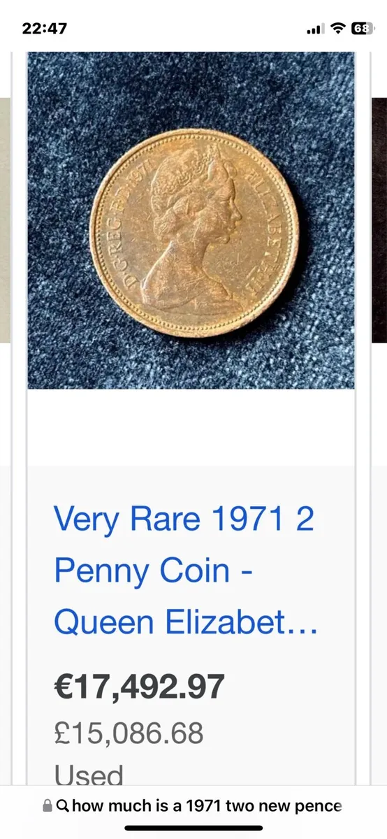 Old Rare Coin 1971 2 new pence - Image 3