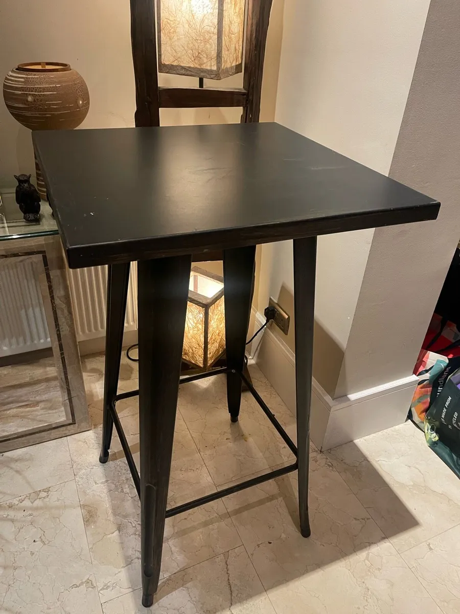Lovely Tall Square Metal Restaurant Table -Deliver - Image 1