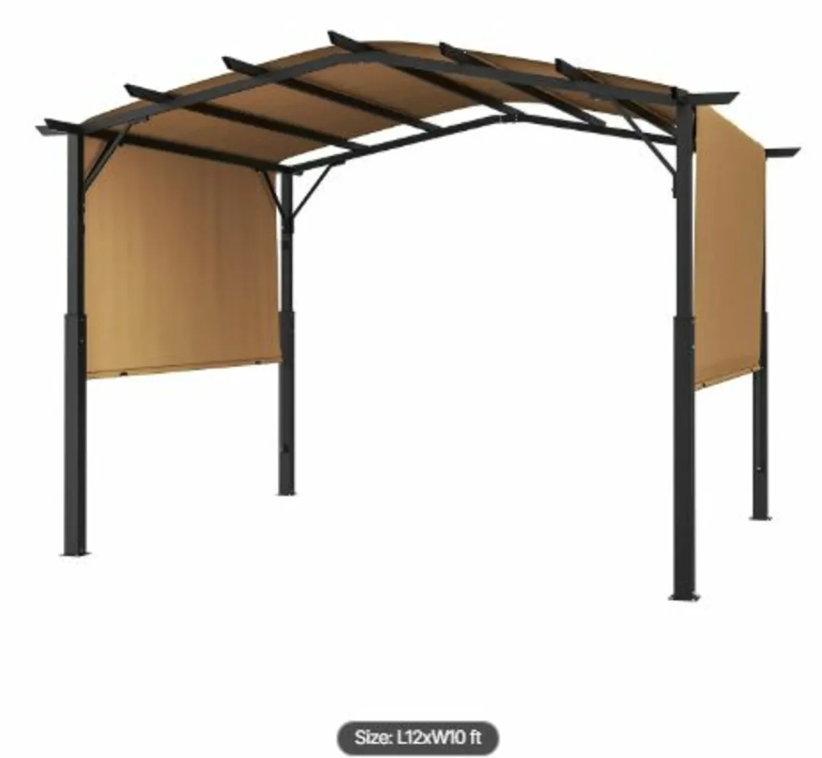 10x12 ft Outdoor Retractable Pergola with Canopy - Image 4