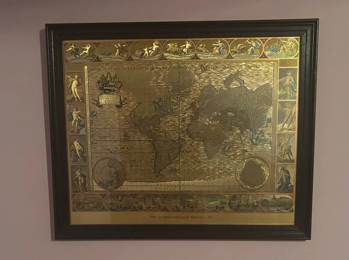 MOSES PITT  Wall World Map 1681 Marlin Art - Image 2