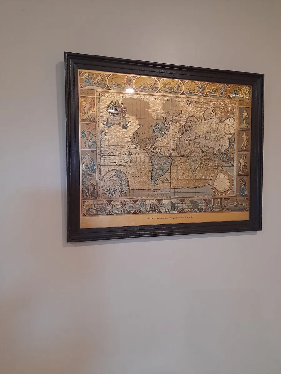 MOSES PITT  Wall World Map 1681 Marlin Art - Image 1
