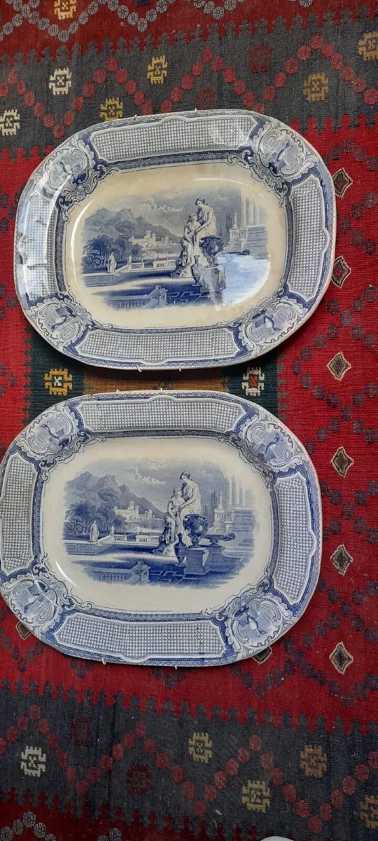 Marple Turner Blue Scenes 15" Round Platter - Image 1