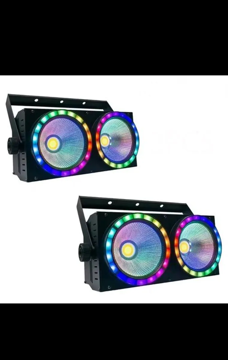 2 x 100W Pixel COB LED Blinder Stage Effect Light With 50W RGB Pixel Ring - Image 1