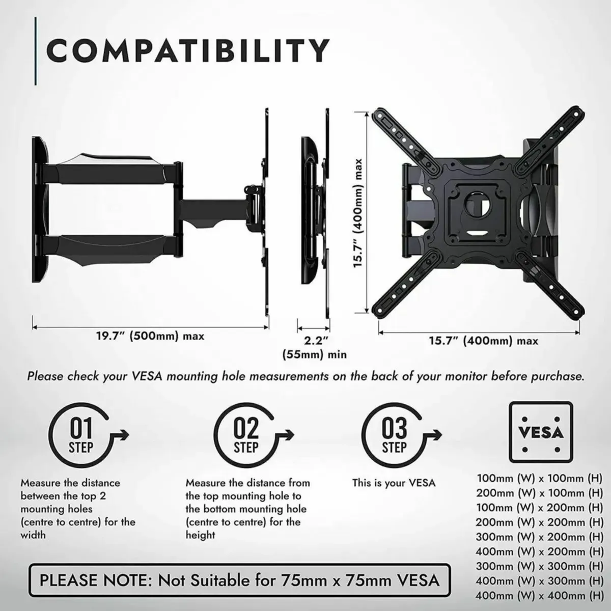 TV Wall Bracket Mount for Screens 24-60 Inches - Image 2