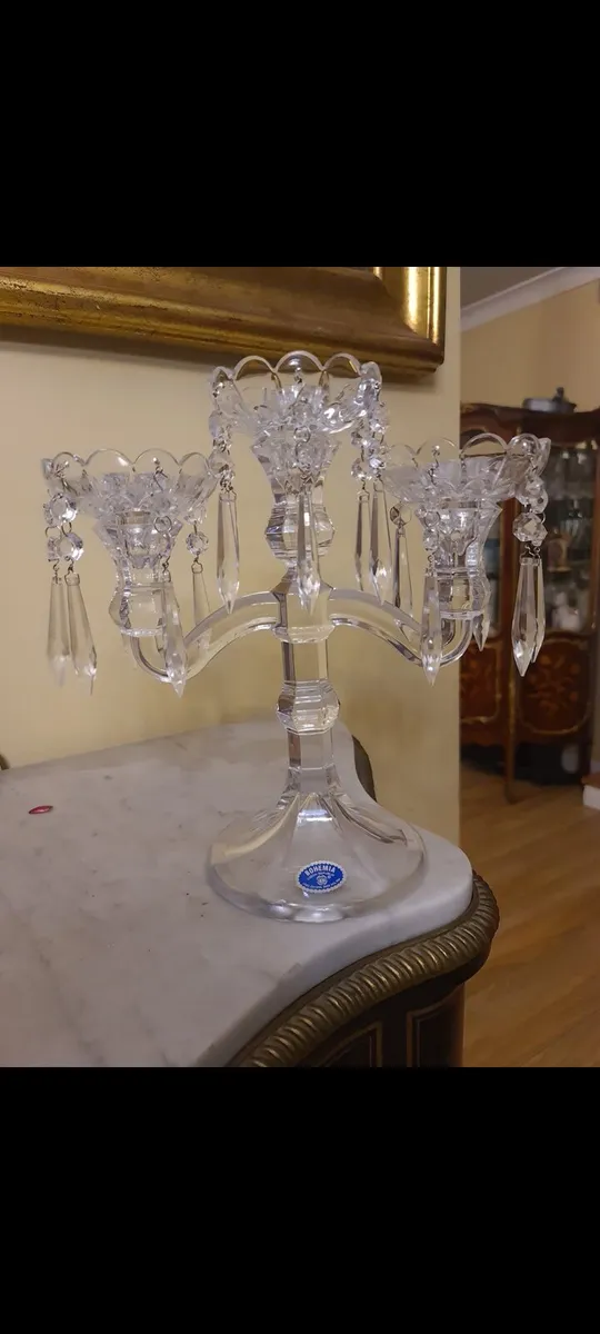 Bohemian led crystal candleabra - Image 1