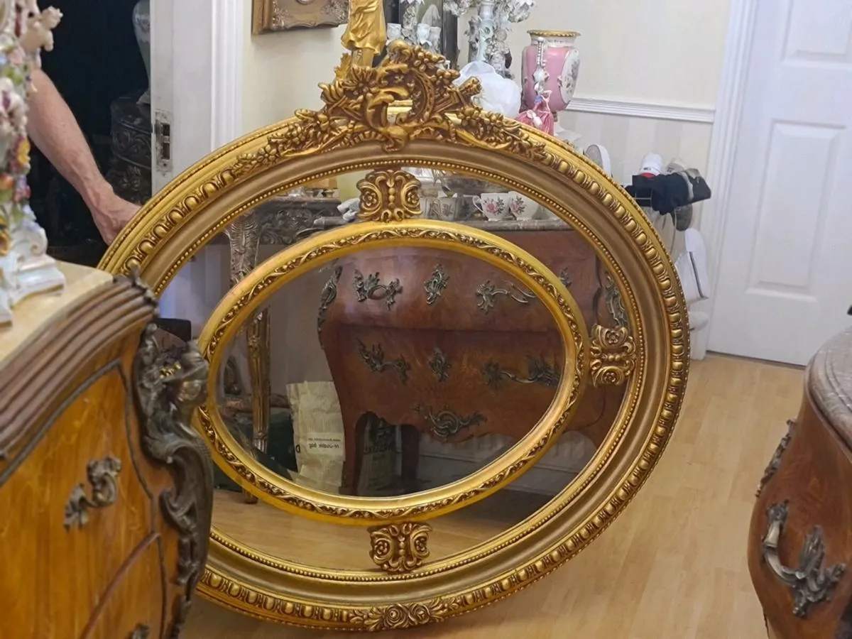 Very large gilt compartment mirror - Image 2