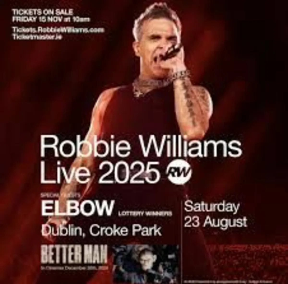 Robbie Williams Concert Tickets - Image 1