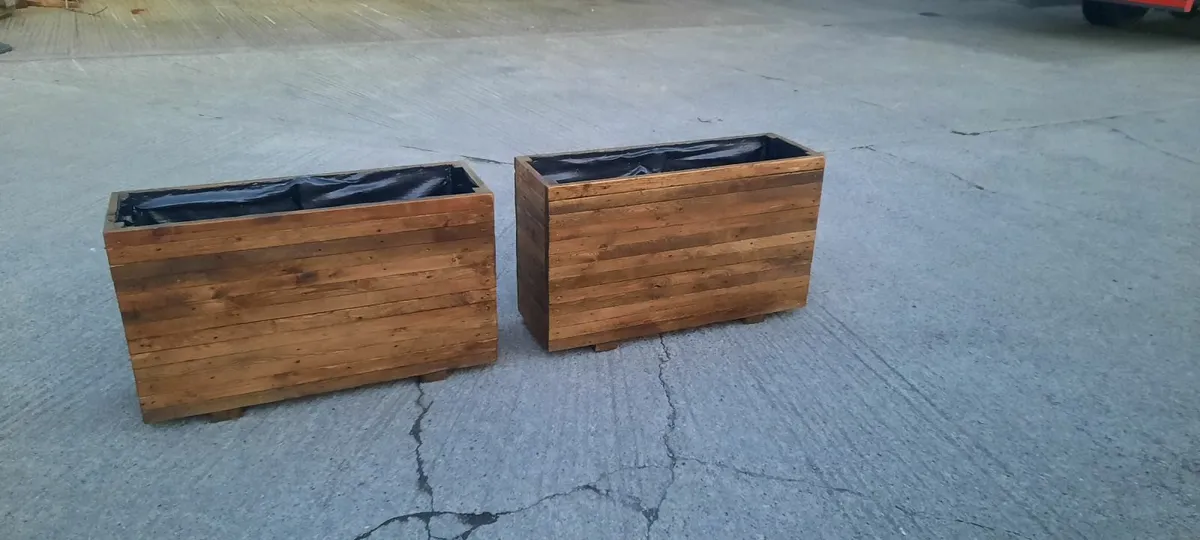 Small Outdoor Wooden Planters - Image 1