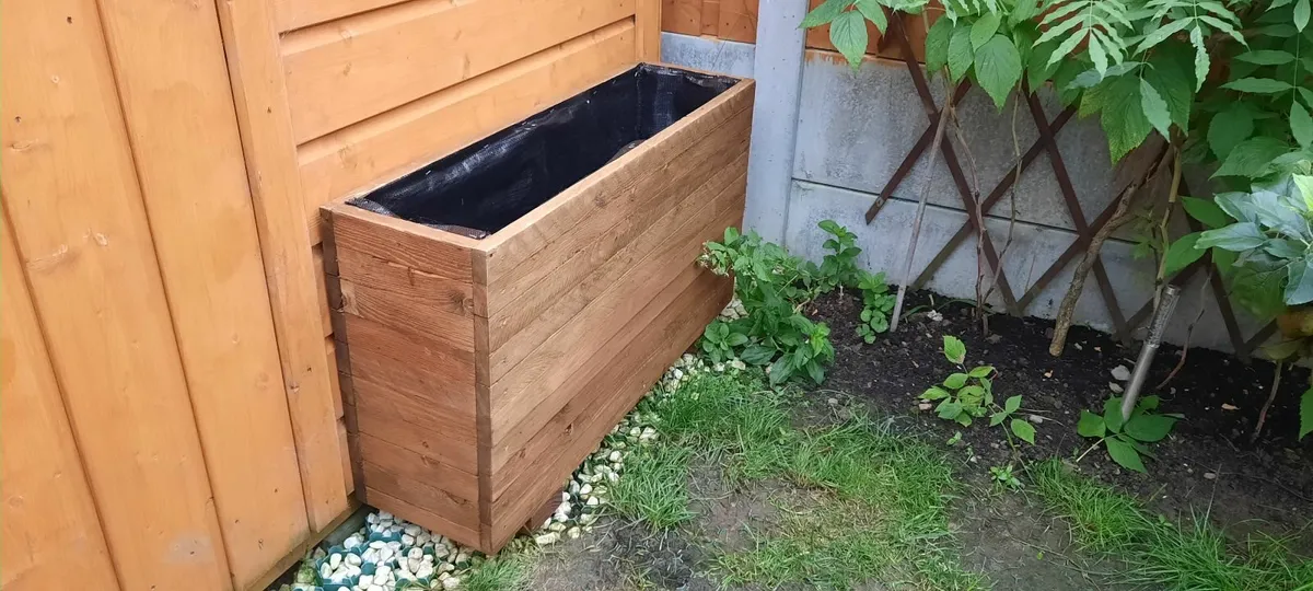 Small Outdoor Wooden Planters - Image 4
