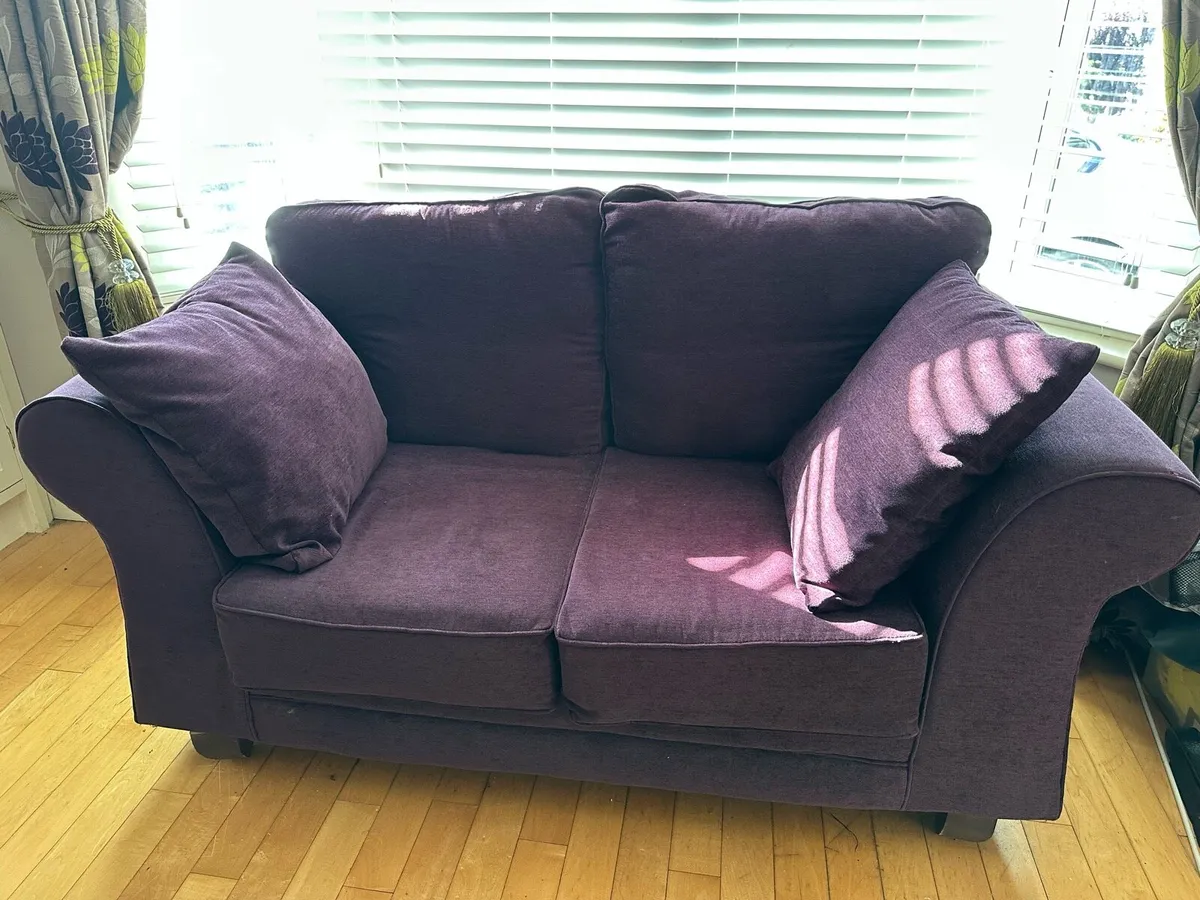 2 seater aubergine sofa
