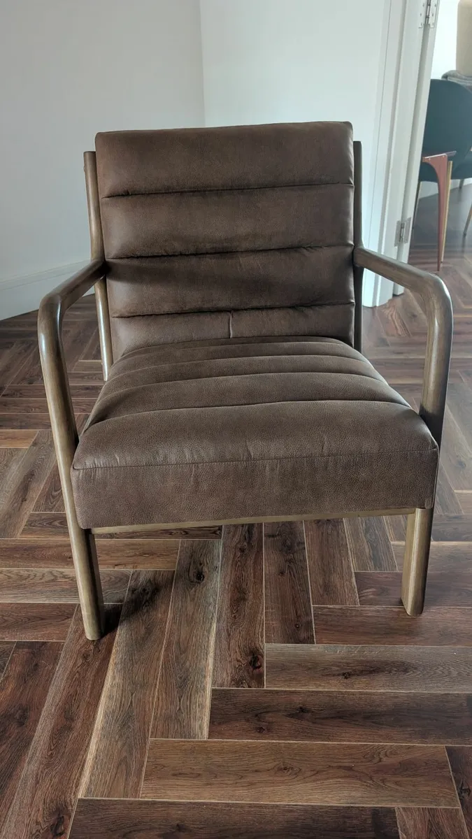 Soft touch faux leather armchair - Image 2