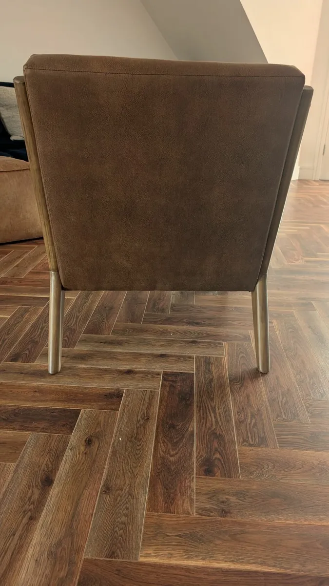 Soft touch faux leather armchair - Image 3