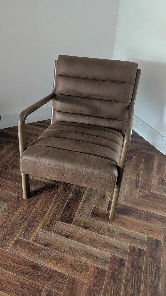 Soft touch faux leather armchair - Image 4