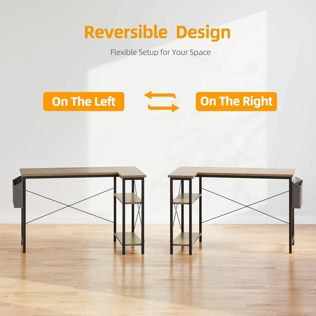 L Shaped Corner Desk - 100x70 cm Study Office - Image 4