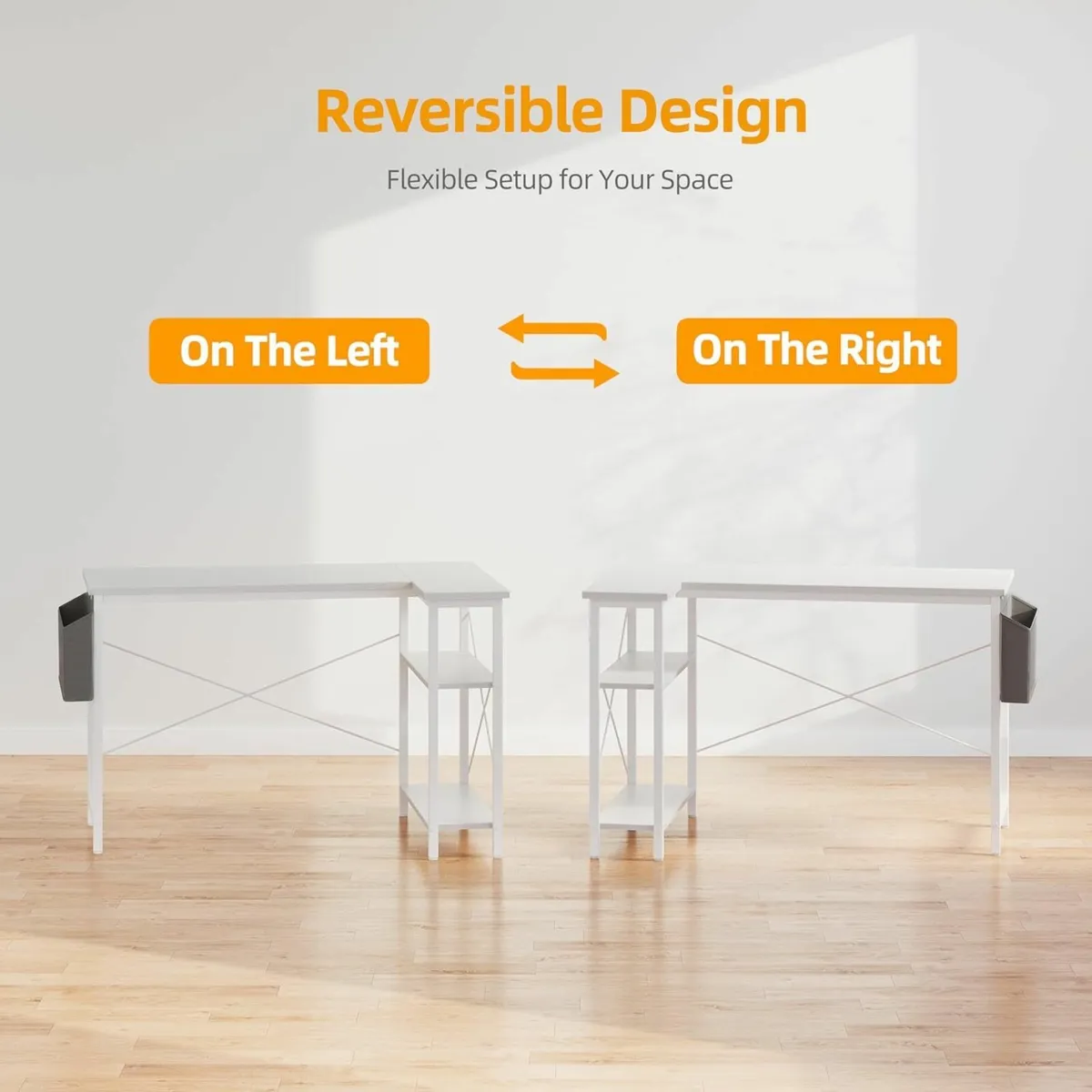 L Shaped Corner Desk - 100x70 cm Study Office - Image 4
