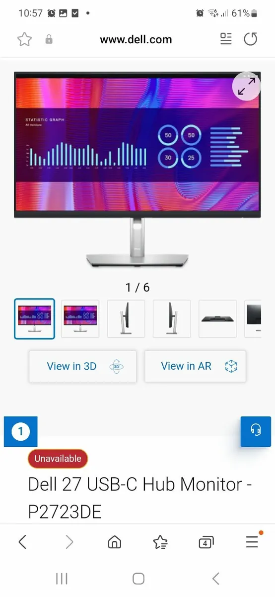 Personal computer monitor 27 inch dell - Image 1
